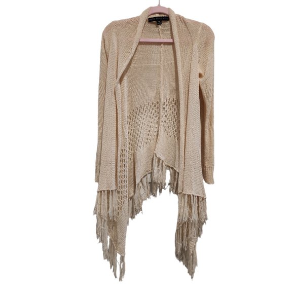 Cream cardigan with fringe tassels - Picture 1 of 3